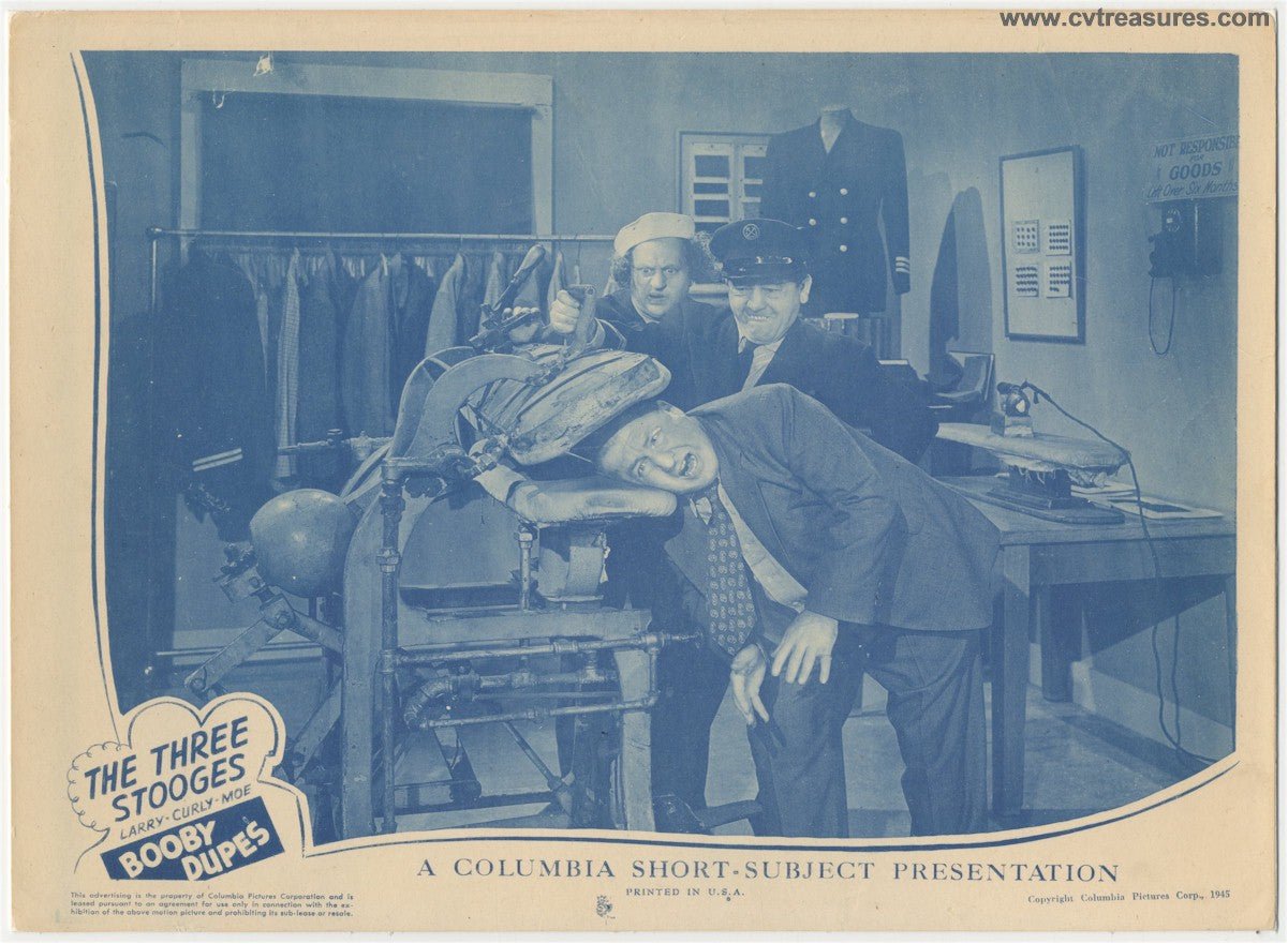 Three Stooges Booby Dupes Original Authentic Vintage Lobby Card Movie Theater Poster