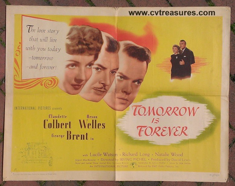 Tomorrow is Forever Vintage Movie Poster half sheet Orson Wells ...