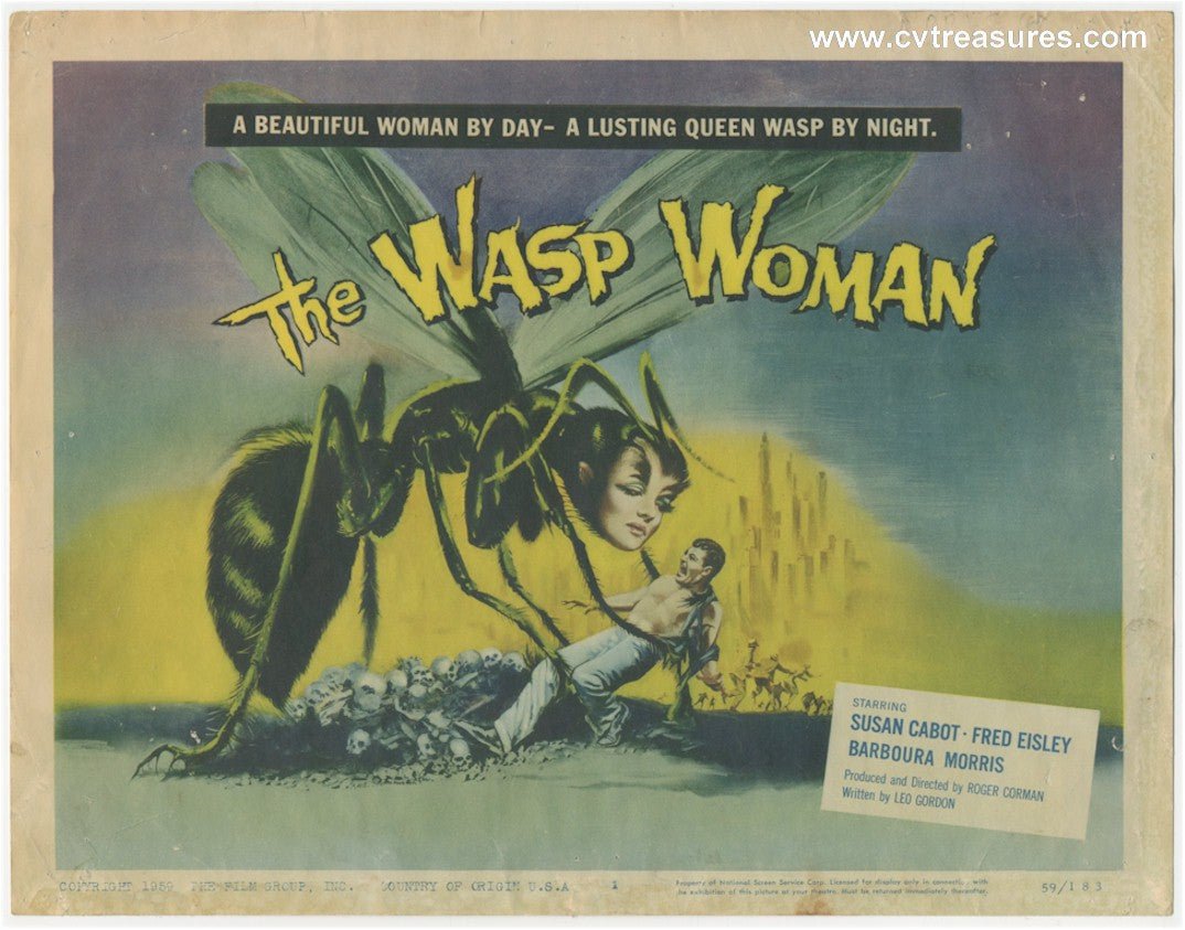 Wasp Woman Original Vintage Horror Sci Fi Movie Theater Poster Title Lobby Card Guaranteed Authentic 1959 a Beauty!