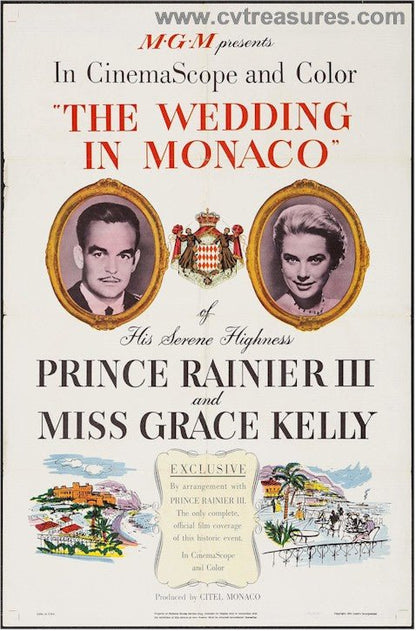 Wedding in Monaco Grace Kelly Vintage Movie Poster one sheet '56